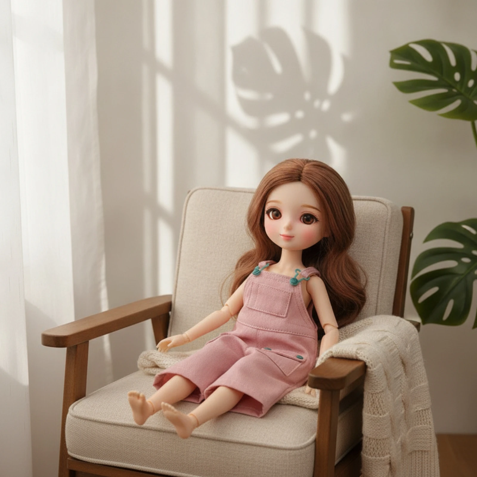 Doll Bib Overalls Casual Doll Overalls with Pocket Clothing Easy Dressing Denim-Inspired for Children, Dollhouse, Photography