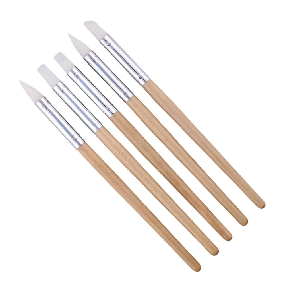 

5 шт. набор глиняных инструментов, принадлежности для лепки керамики, силиконовые ручки с мягким наконечником, набор скребков для резьбы, студенческие поделки, полимерное моделирование