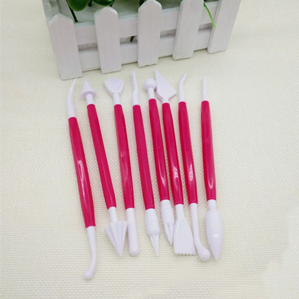 8pcs Sugar Craft Modelling Tool Set Cake Decorating Sculpture Pen Baking Supplies Icing Pens Mould Tool For Edible Non-Edible