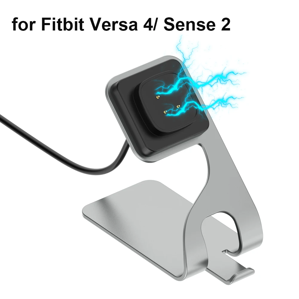 

USB-зарядное устройство для Fitbit Versa 4/ Sense/ Versa 3/ Sense 2, USB-кабель для зарядки с шнуром 150 см для умных часов Versa4, серый