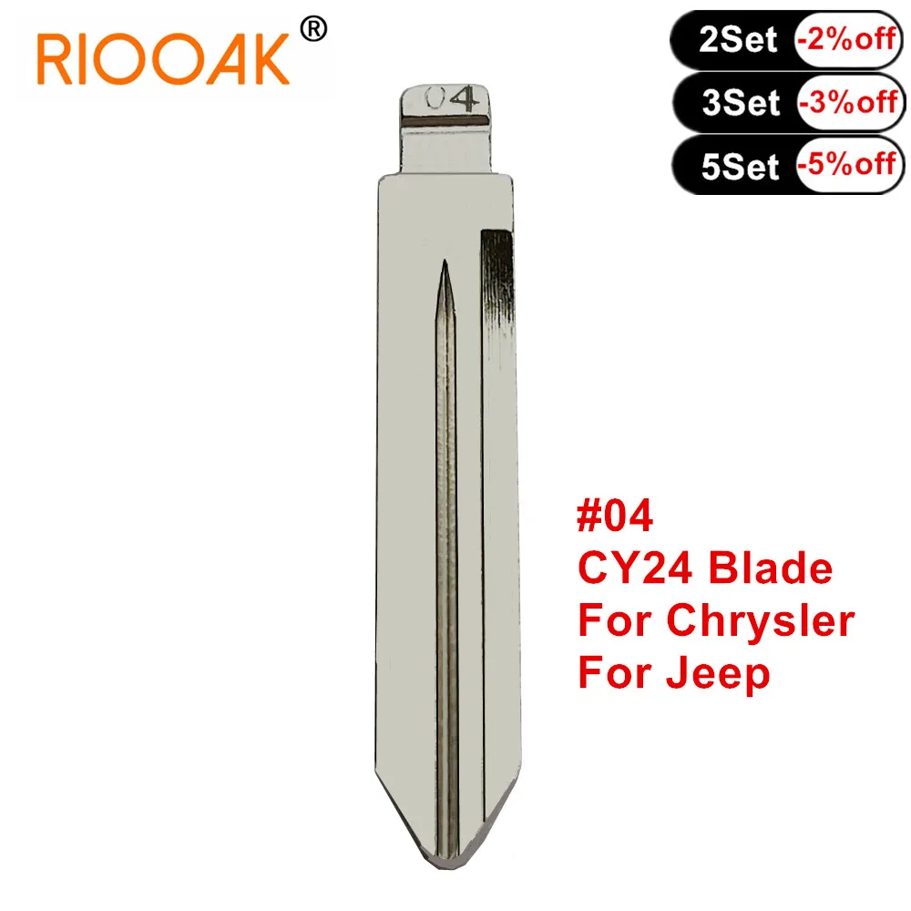 

10pcs Replacement Metal Blank Uncut Flip KD Blade Type #04 For Chrysler 300C Jeep Dodge Auto Car CY24 Key Blade