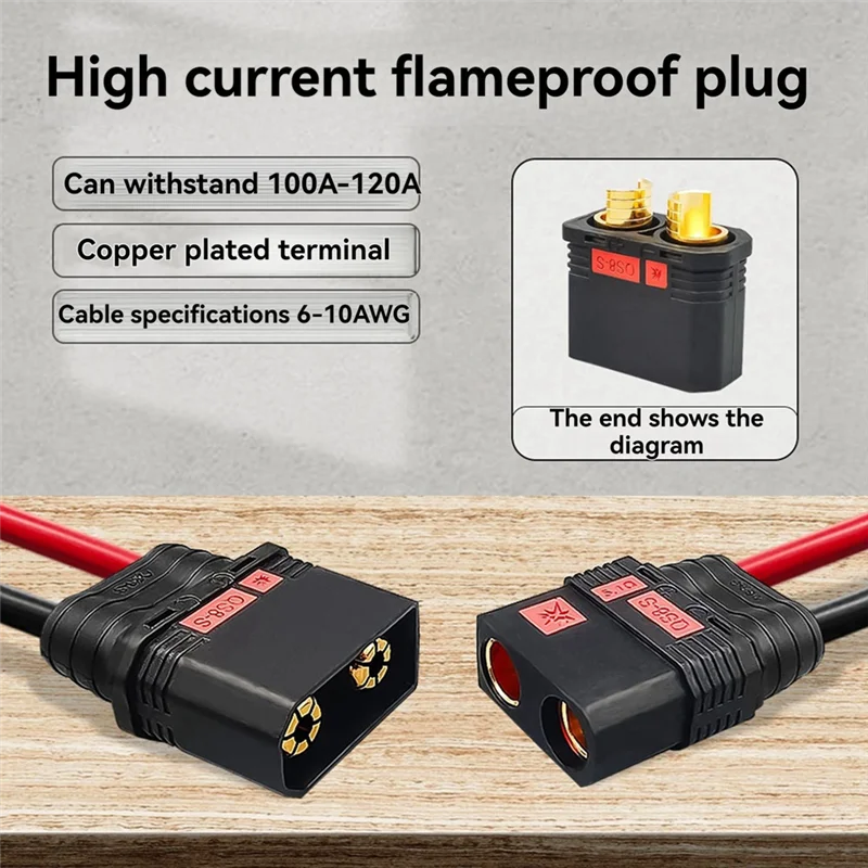 

2025 Trend QS8-S Heavy Duty Battery Connector Anti-Spark Gold Connector Large Power Plug For RC Plant Protection Drone Car Model