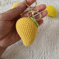 Decoration Gifts Creative Fruit Series Crochet Keychain Pendant Cute Mango Keyrings Hand Knit Keyrings Exquisite Backpack