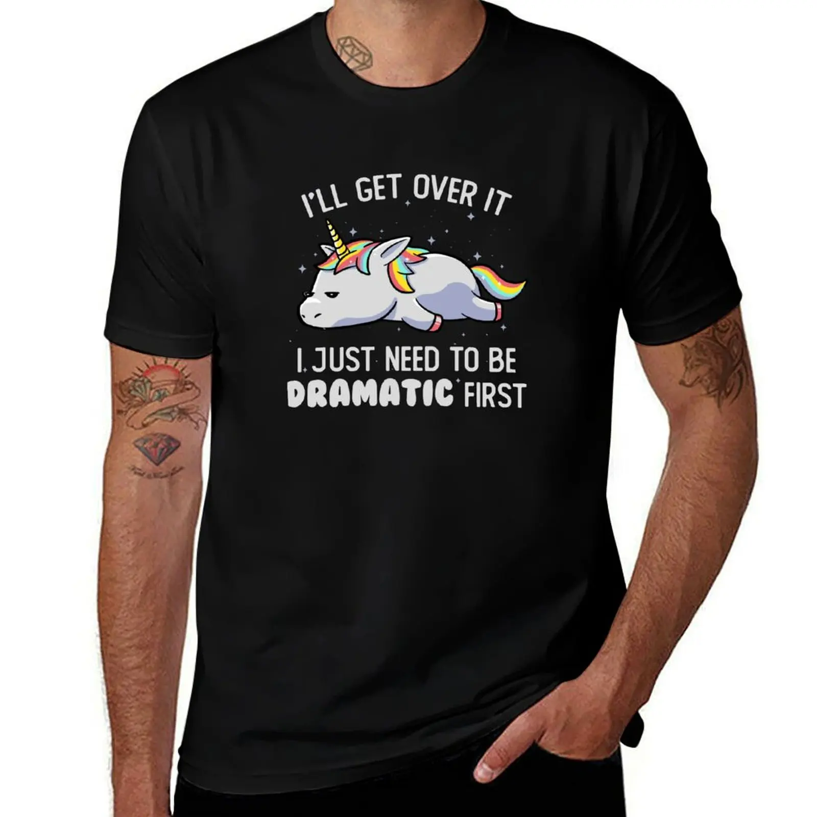 

I Just Need To Be Dramatic Lazy Unicorn Gift T-Shirt cheap stuff anime stuff vintage clothes shirts men graphic