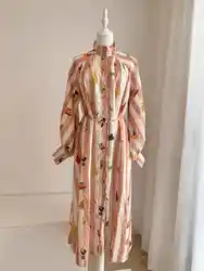 Fashion Women's 100% Linen Printed Vintage Women's Dresses