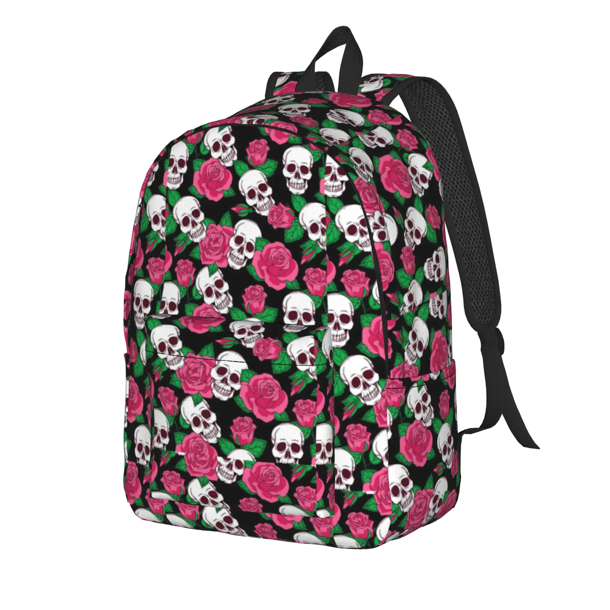 Pink Rose Floral Texture Backpack  Boy Polyester Travel Backpacks Lightweight Style School Bags Rucksack