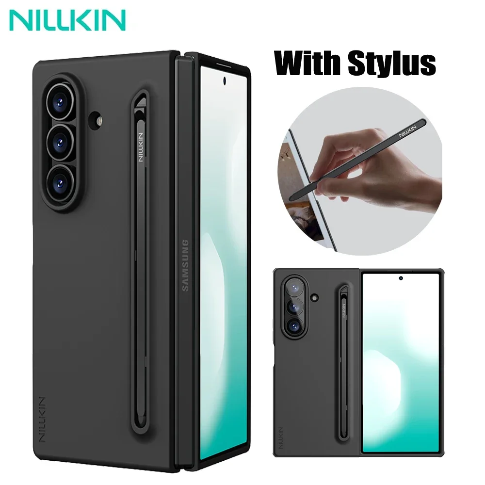 

Nillkin Flex Pure Fold Case for Samsung Galaxy Z Fold 7 with Stylus Holder, Soft Liquid Silicone Back Cover for Samsung Z Fold 7