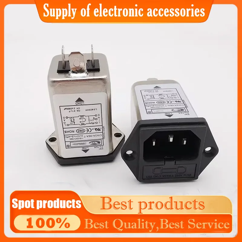 1PCS Taiwan  C14 socket type 2-in-1 with safety power filter power amplifier audio filter CW2A-03A-T/CW2A-06A/CW2A-10A-T