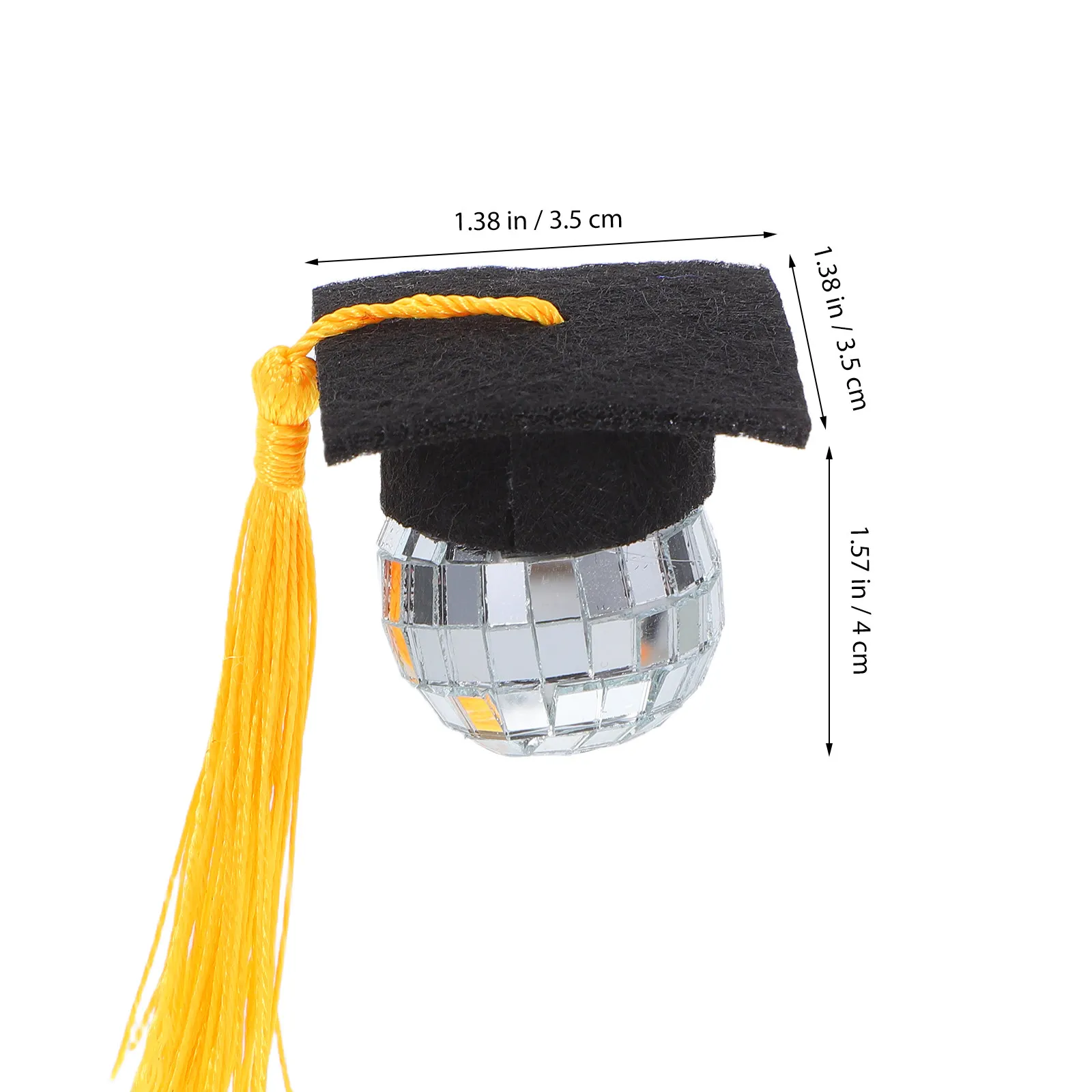 10Pcs Graduation Disco Cap Cupcake Toppers Tassel Grad Hat Cake Decor Ideal for Kindergarten to Phd Celebrations Cupcake Grad view 3