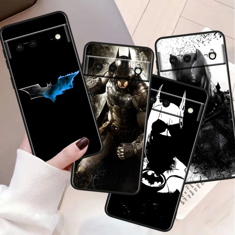 B-batmans Superhero For Google Pixel 8 7A 6A 5A 5 4 4A XL Pro 5G Black Soft Shockproof Phone Case