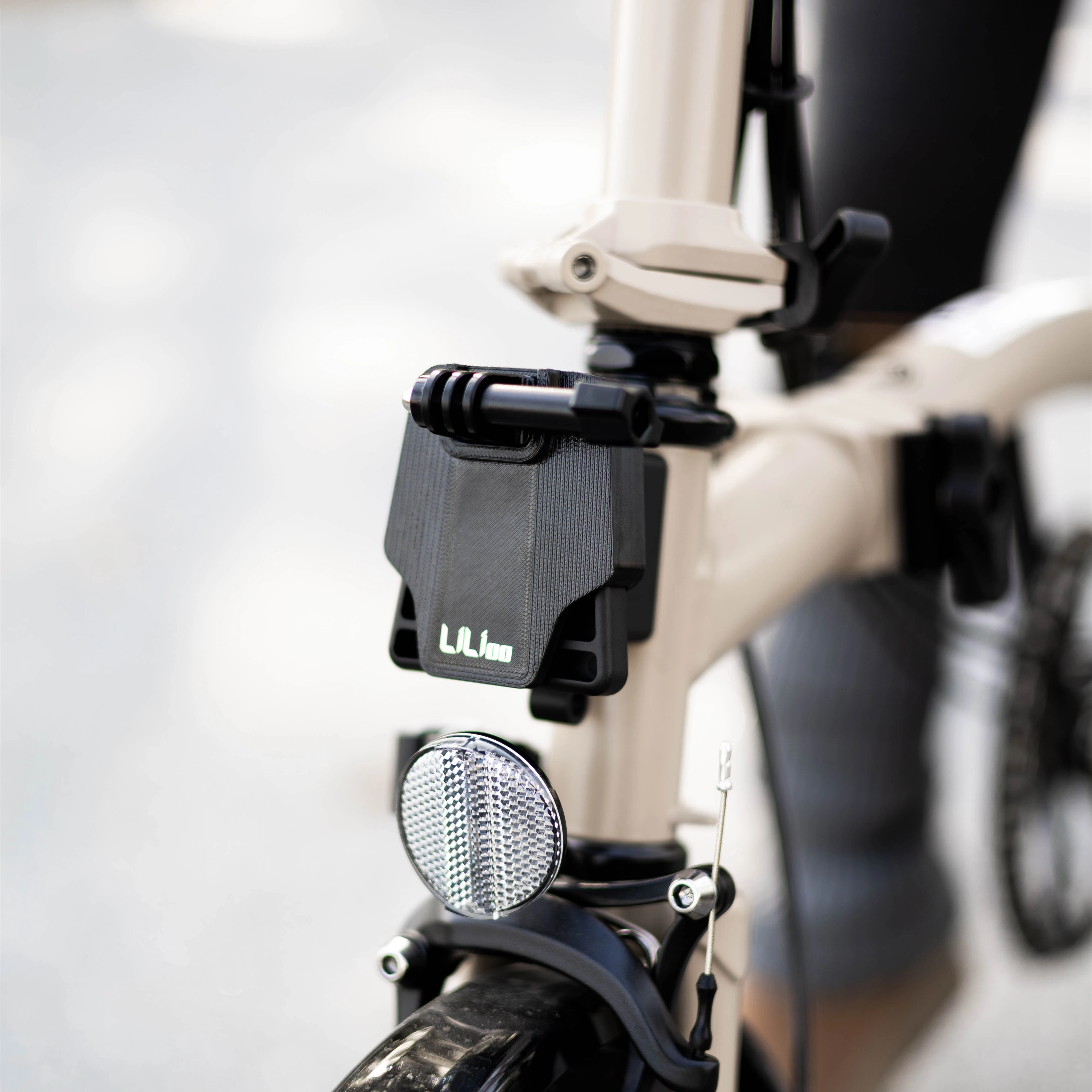 LILIOO Vorderer Trägerblock-Adapter für Brompton & Dahon - Fahrrad-Lichthalterung & Action-Kamera-Halterung für GoPro / DJI / Insta360 – Detail 2