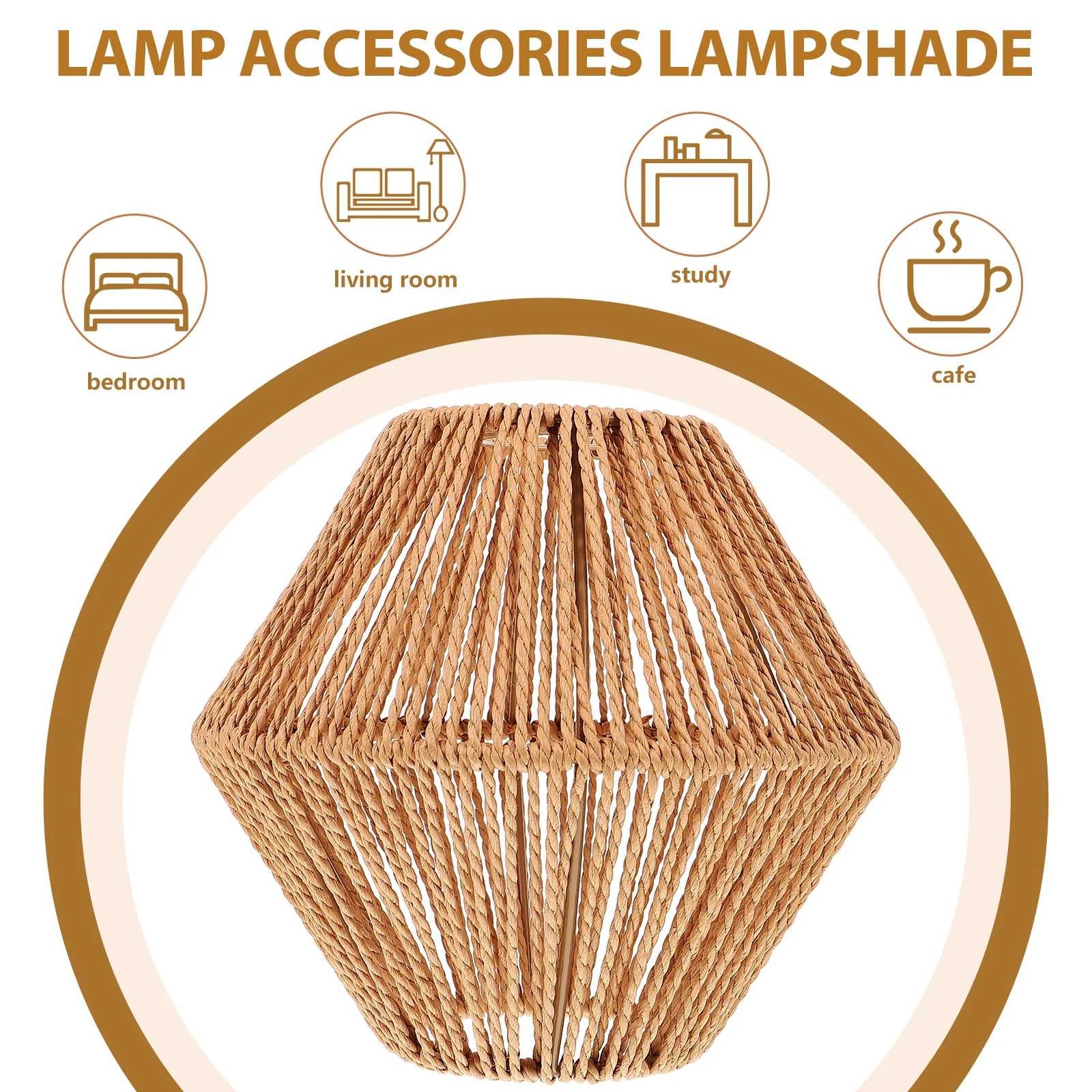 

Hand Woven Lamp Shade Replacement Pendant Hanging Lampshade Decorative Light Cover For Home Hotel Cafe Farmhouse Ceiling Lamps