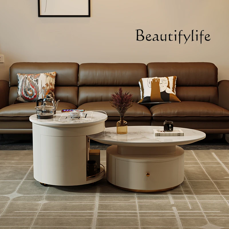 

Storage Modern Coffee Table Kitchen Nordic Round Luxury Design Living Room Side Tea Table Mesa Centro Salon Bedroom Furniture
