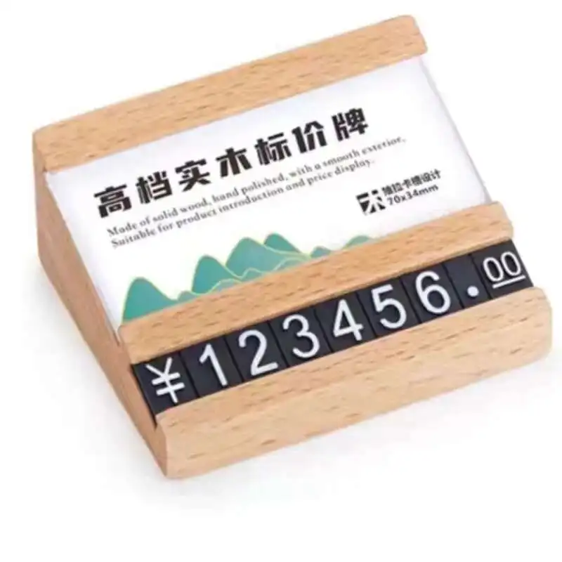 1PCS Wood Mini Table Menu Holder Display Stand Price Label Ticket Holder Tags Acrylic Sign Holder