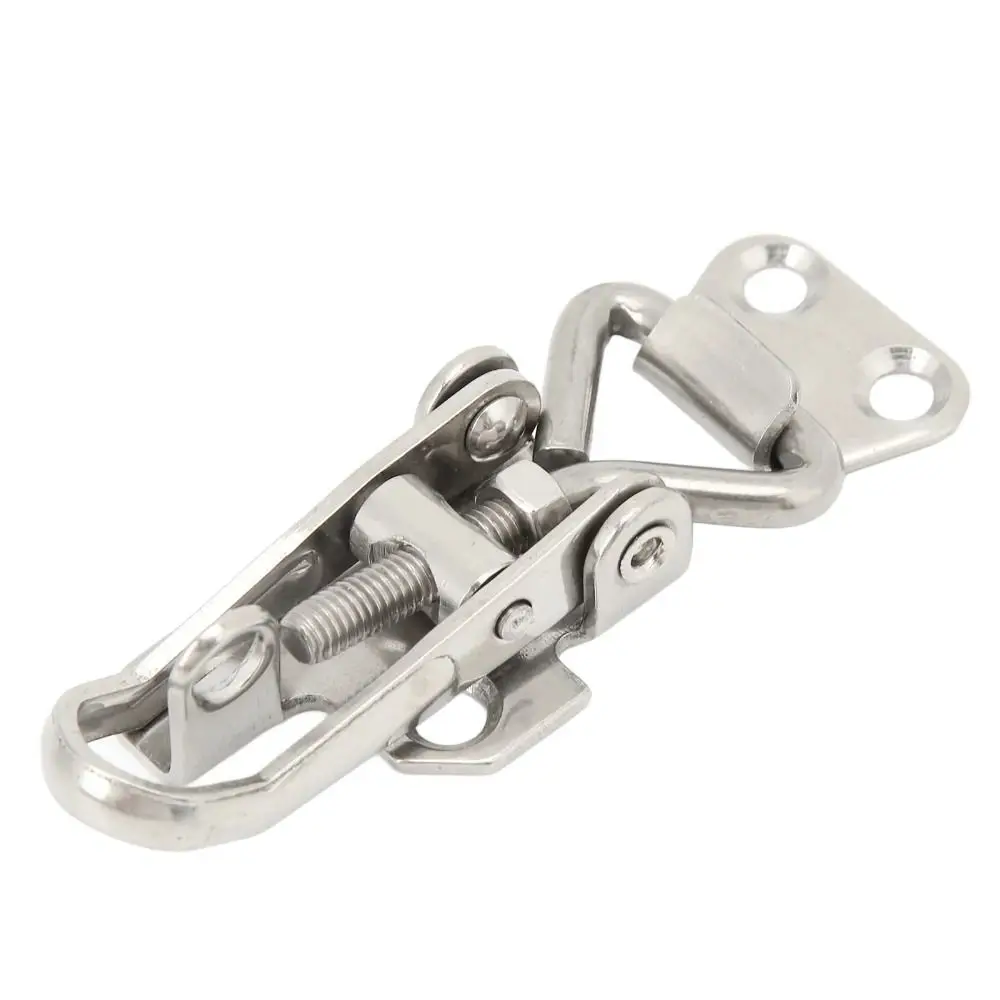 304 Stainless Steel Marine Latch Quick Clamp Adjustable Deck Hasp Lock Anti-Rattle Latch Corrosion Resistant Locker Lock