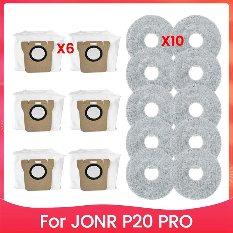 

Запчасти для пылесоса JONR P20 PRO AT14: салфетка для швабры, мешок для сбора пыли, аксессуары