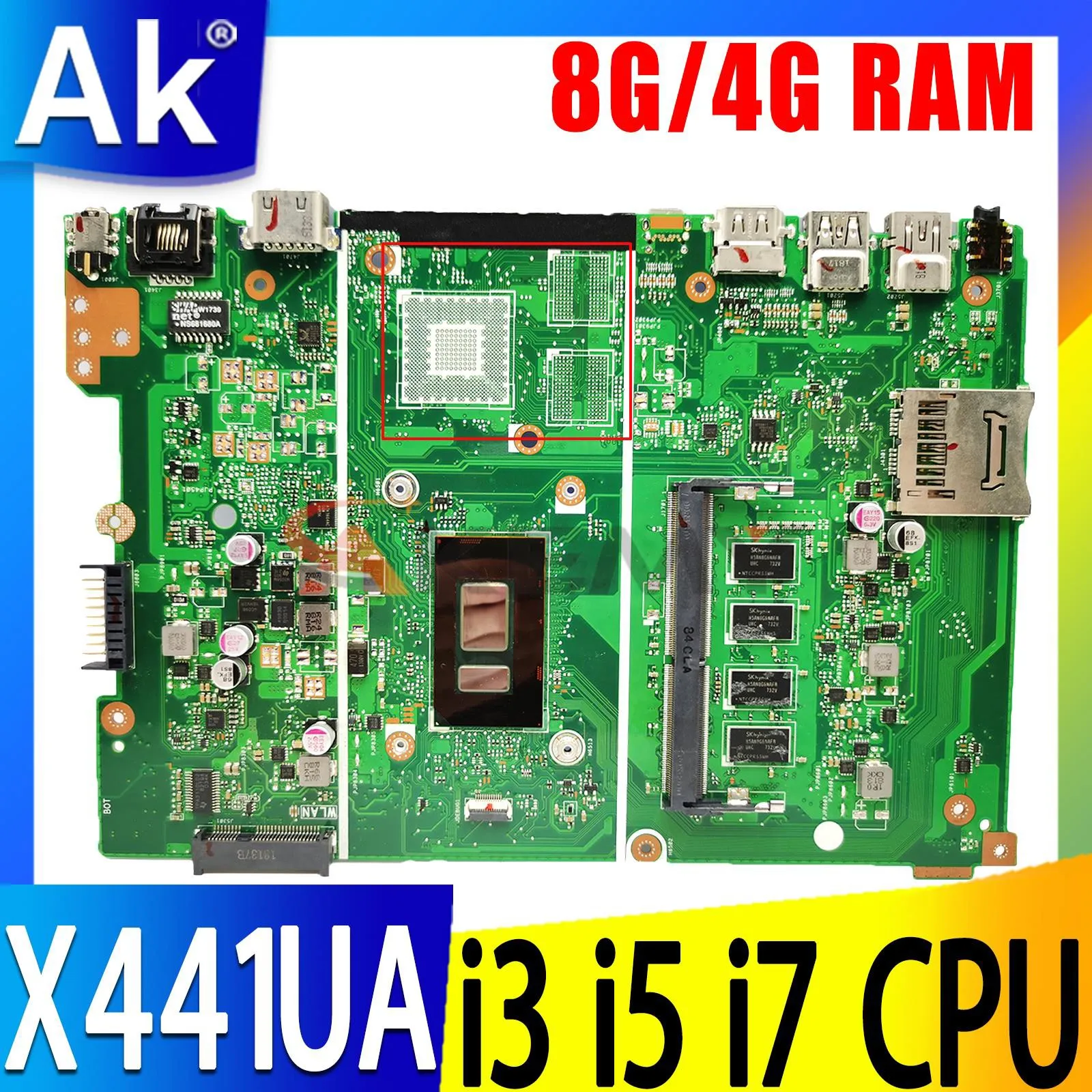 

Shenzhen X441UA Mainboard 4405U I3 I5 I7 6th 7th Gen 4GB 8GB RAM For ASUS X441UV F441U A441U X441UAR X441U X441UB