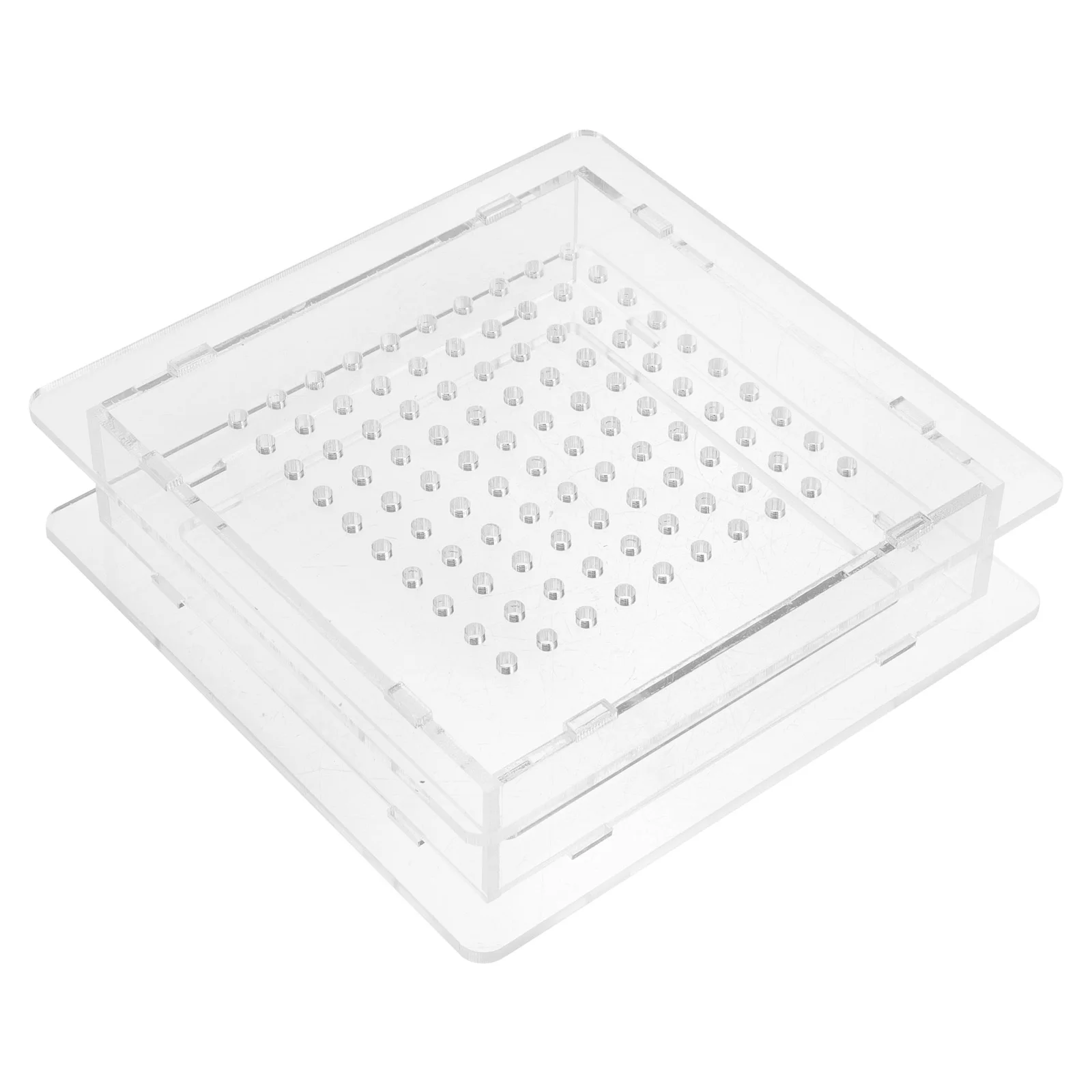 

100-Hole Clear Acrylic Caviar Maker Box Multi-Hole Roe Sauce Dispenser Molecular Gastronomy Tool for Home Food Store Restaurant