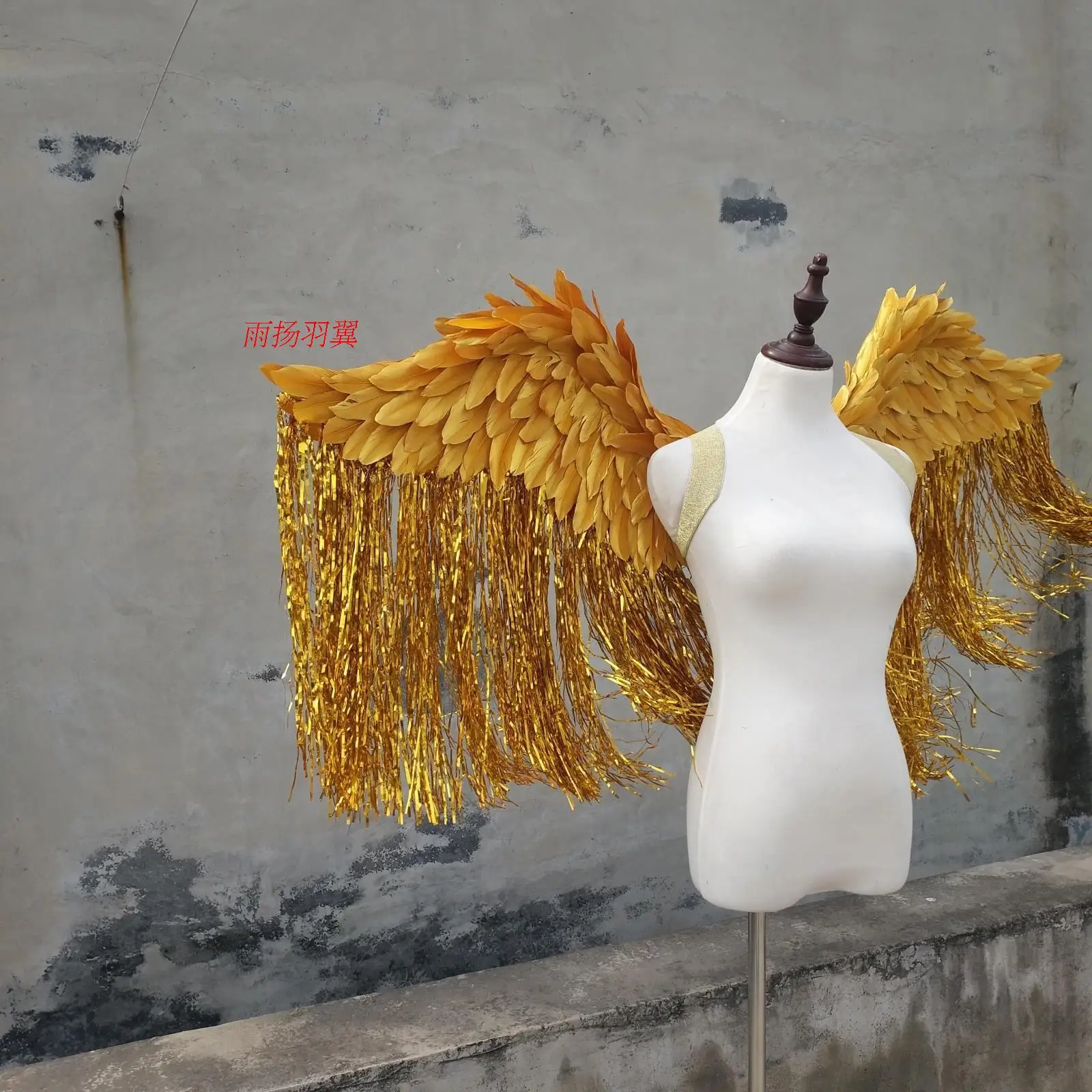 Kids Adult CosPlay Party Swallow Golden Angel Feather Bird Wings Prop Children Halloween Christmas Party