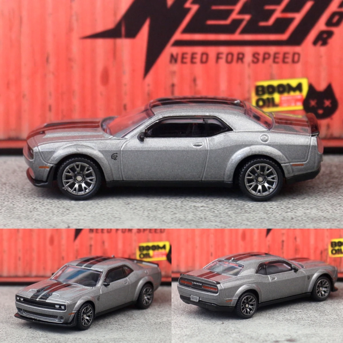 CCA 1/64 Dodge Challenger SRT Spielzeugauto-Modell Druckguss-Legierungsfahrzeug Miniatur mit Freilaufrollen Sammlerstück Geschenk für Kinder Jungen – Detail 3