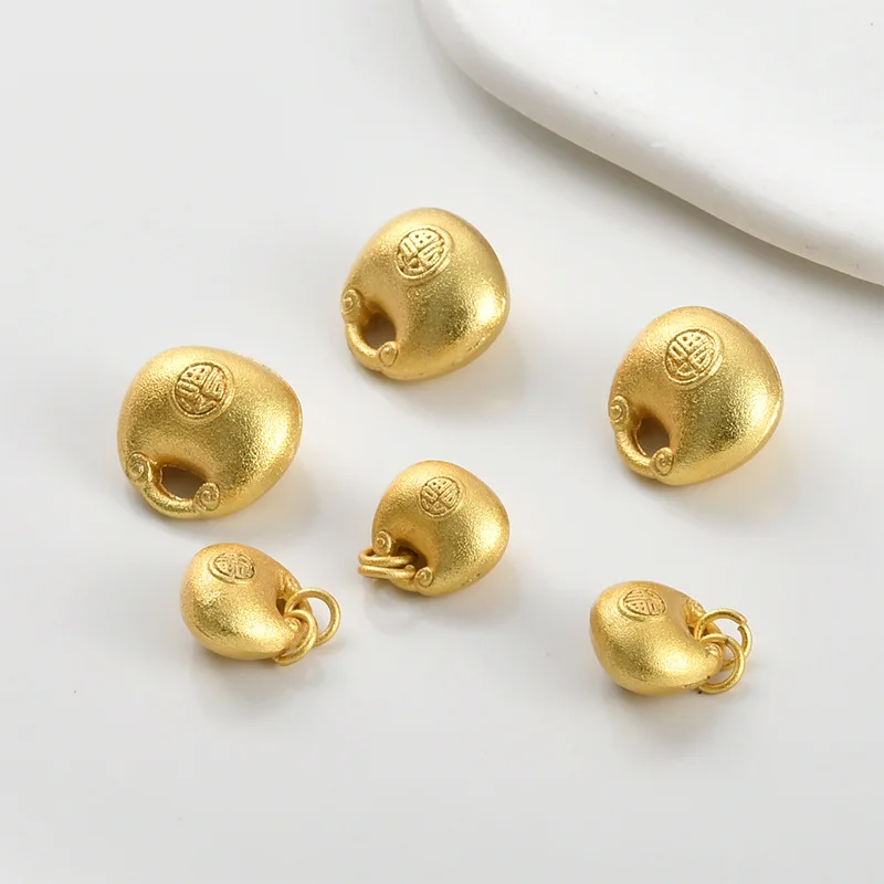 

Sand Gold Bag Gold Fat Lucky Bag Hollow Pendant DIY Handmade Beaded Bracelet Necklace Accessories Material