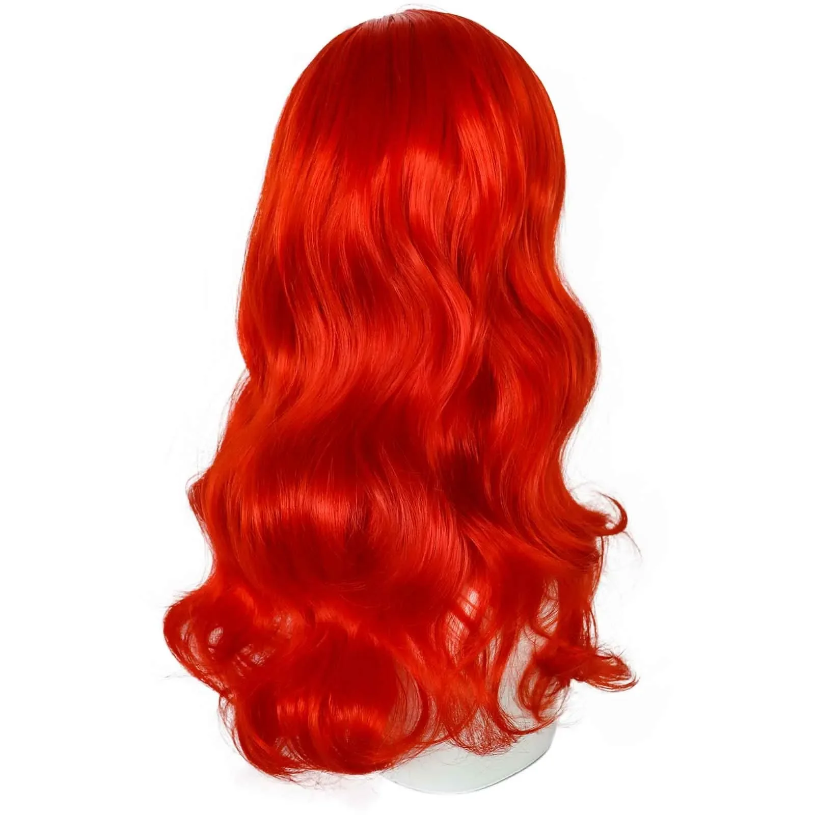 Perfect High Density Synthetic Medium Long Red Airel Little Mermaid Cosplay Wig for Halloween Christmas School Thanksgiving Day