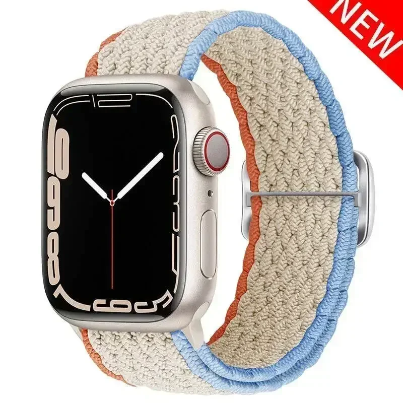 

Плетеная петля Solo для Apple Watch Series 10 42 мм 46 мм Ultra Band 40 мм 44 мм 41 мм 49 мм 45 мм Эластичный браслет iWatch 9 8 7 se ремешок