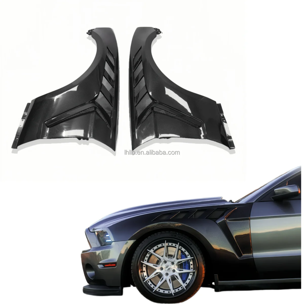 

Карбоновые вентилируемые расширители колесных арок для Ford Mustang S197 (2010-2014) в стиле GTD, широкие крылья