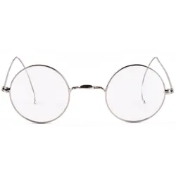42mm Retro Circle Round Vintage Antique Wire Rimmed Glasses Optical Eyeglasses Frame with Cable Temple for Secure Fit Unisex