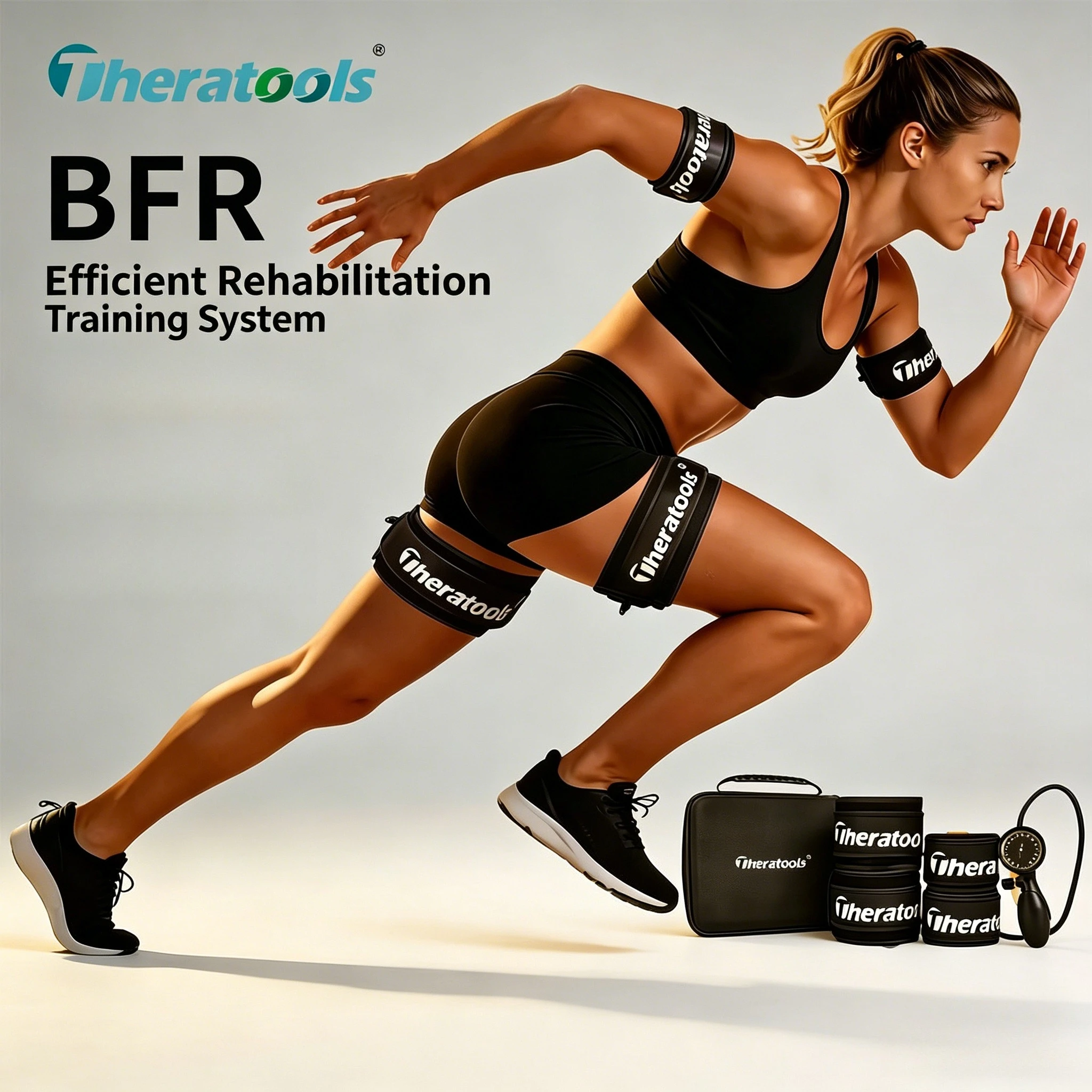 Theratools BFR Training Tape Rehabilitation Blood Flow Restriction Taping Set Muscle Compression Exercise Thigh Booster