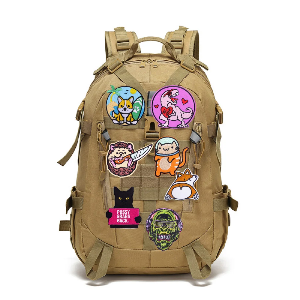 Outdoor Bag Accessories Animal Skull Cat Badge Personality Little Monkey Cobra Embroidery DIY Backpack Patches for Clothing