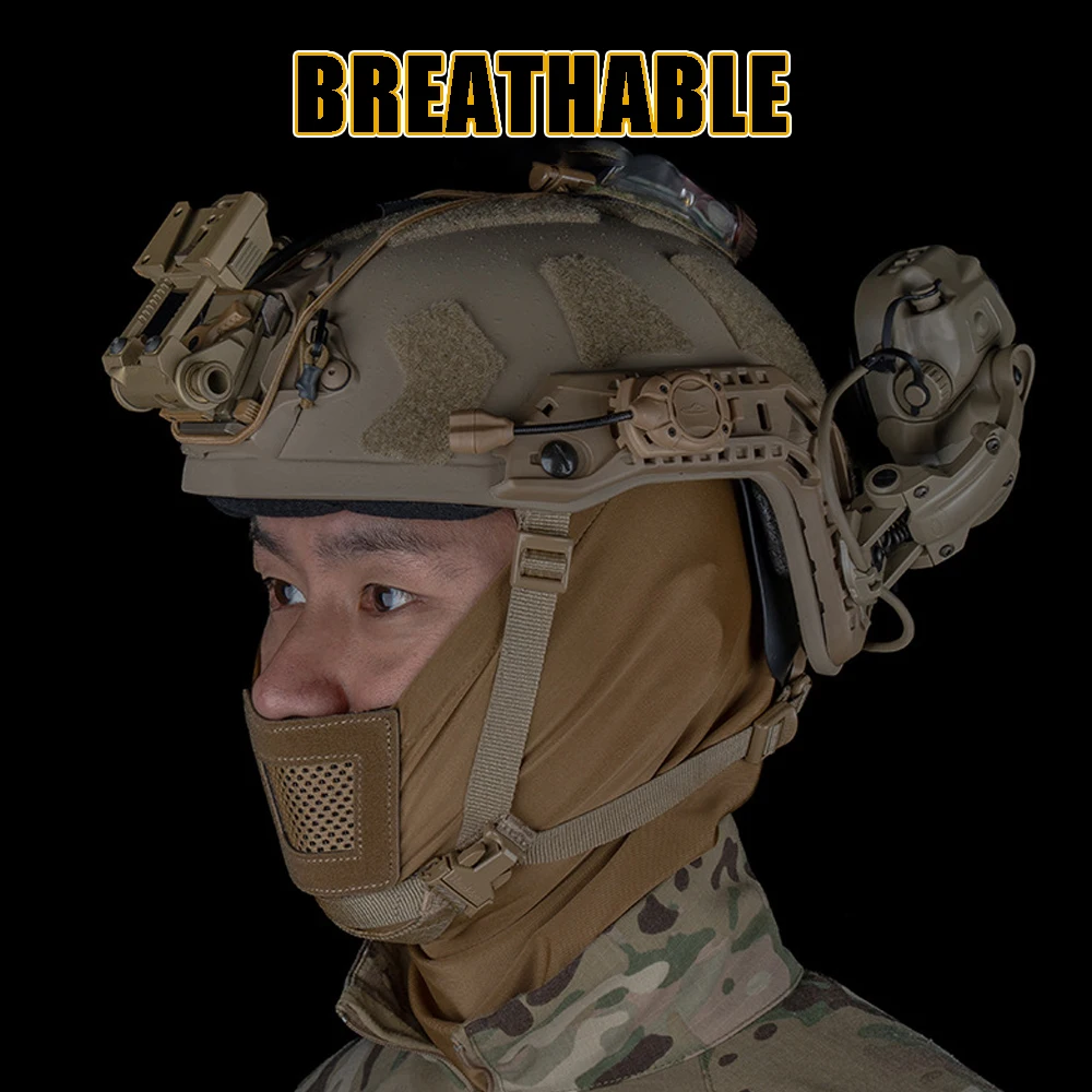 Maschera passamontagna tattica in maglia d'acciaio Maschera copricapo mezza faccia airsoft con morbida imbottitura Cappuccio fodera casco stile ninja per caccia