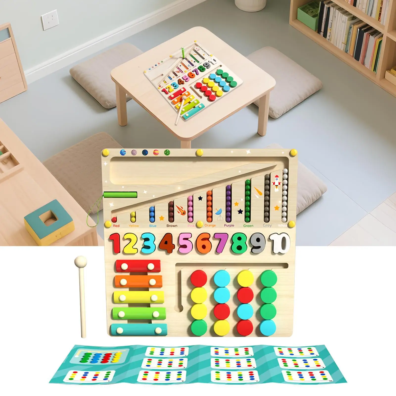 ไม้เรียงลําดับของเล่น Sensory ไม้จํานวนตารางจับคู่เกม Interactive การศึกษาก่อนวัยเรียนการเรียนรู้ของเล่นสําหรับเด็กวัยหัดเดิน