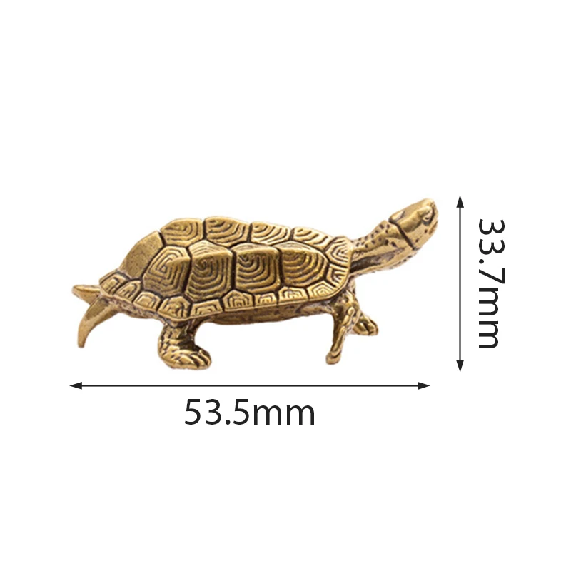 Ретро латунные настольные украшения, статуэтки черепахи из твердой меди