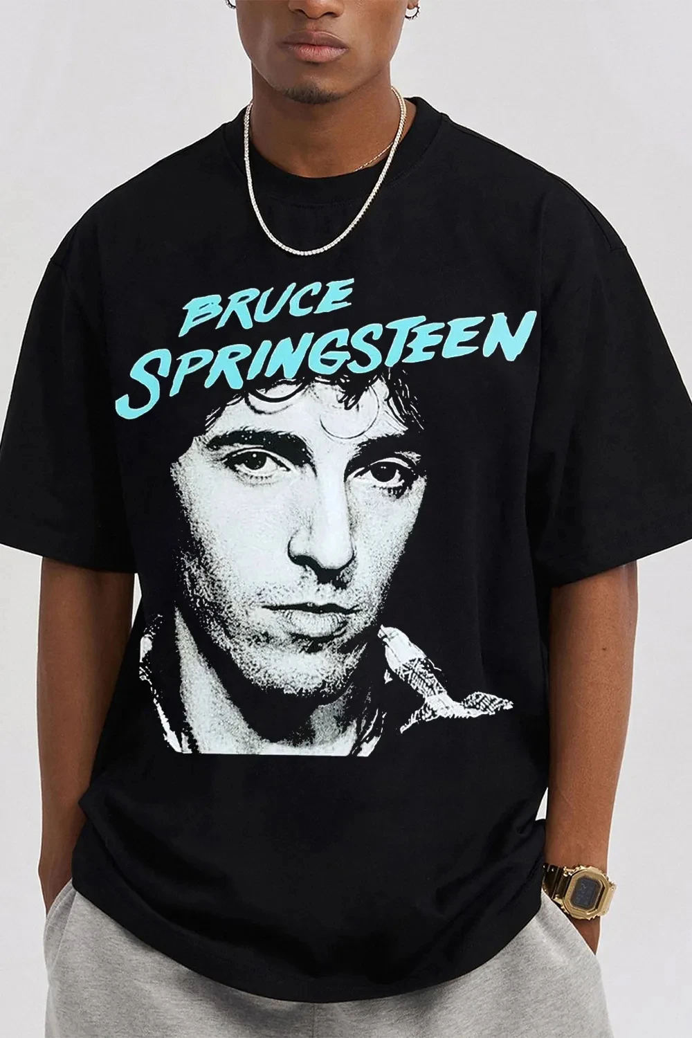 Nueva camiseta de algodón con estampado de Bruce Springsteen 2026, camiseta informal de verano para hombre, manga corta, clásica, para hombre y mujer, unisex