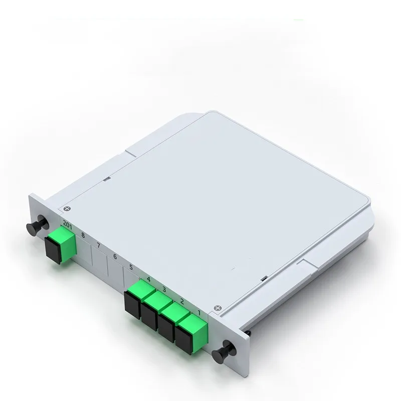 فاصل الألياف الضوئية FTTH PLC صندوق الفاصل 1-2 1-4 1-8 1-16 SC APC كاسيت المكونات في نوع الدليل الموجي المستوي