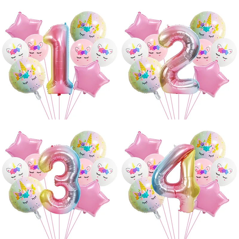 

40 Inch Unicorn Themed Balloon Set Foil Number Ballons Birthday Party Decorations Baby Shower Decorations Wedding