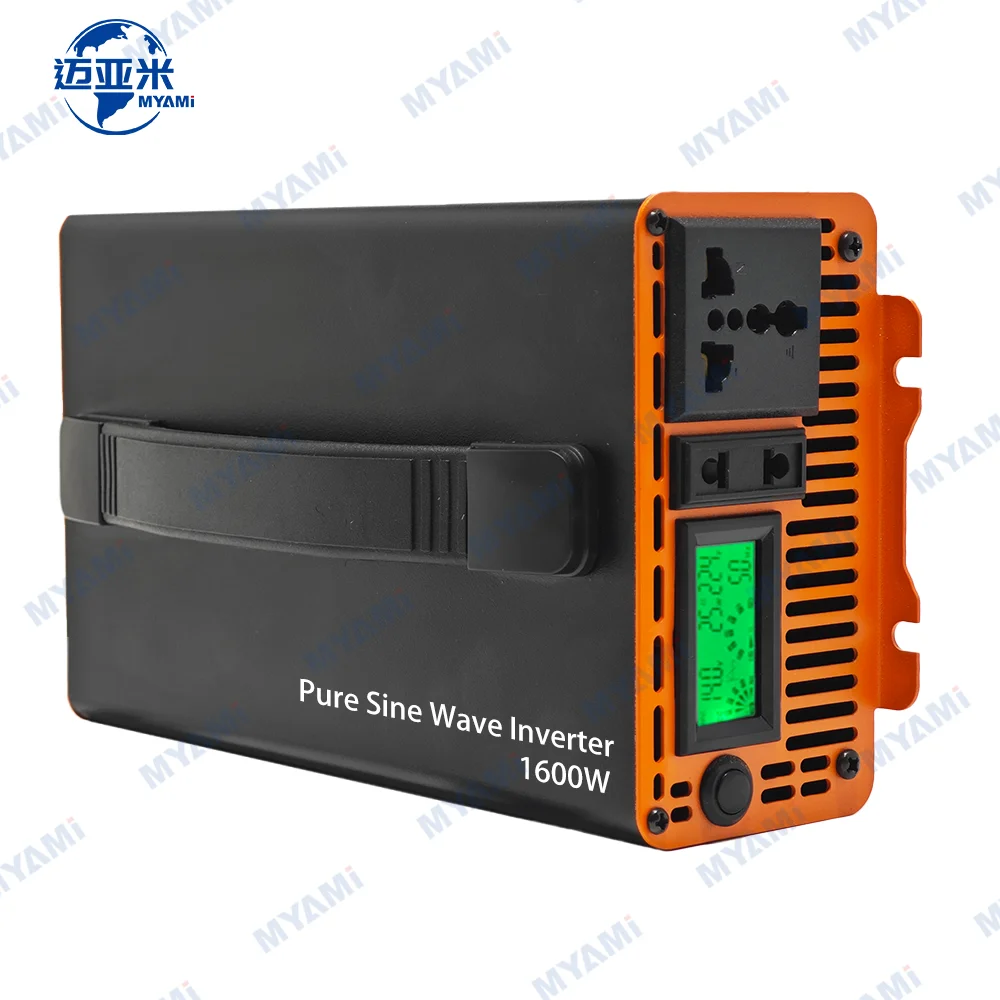 

MYAMi New Arrival 1.6KW Pure Sine Wave Inverter 12-72V DC to AC 110V220V Single Phase Dual Output LCD 800W 48VDC for Car Home RV