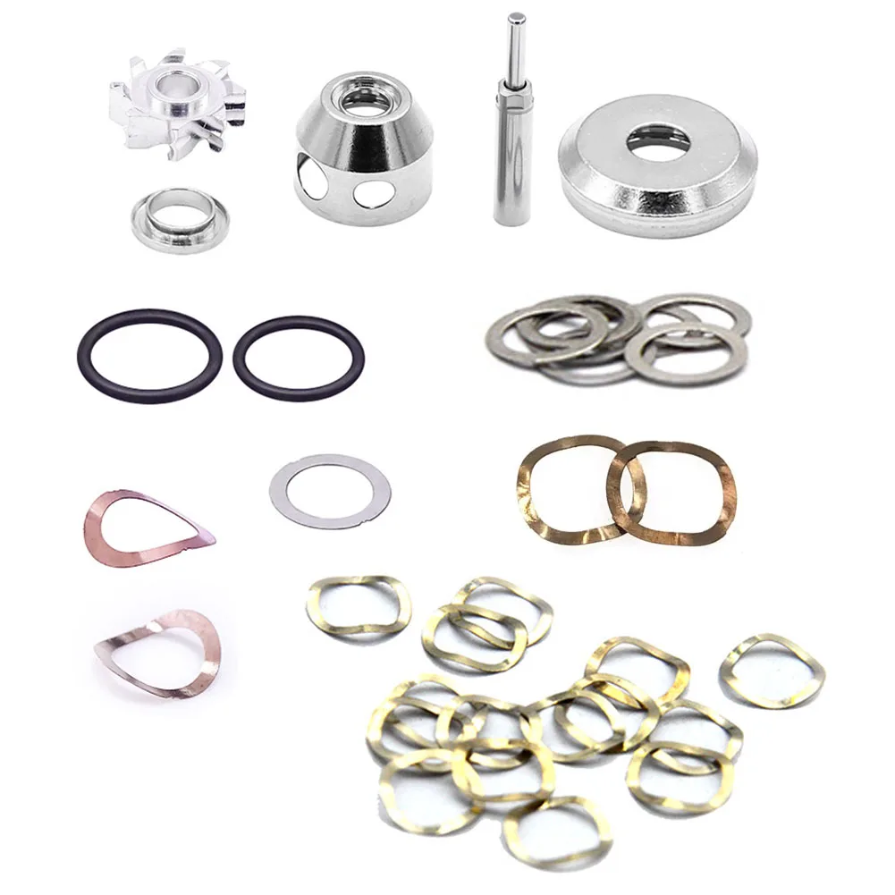 100Pcs Multi-types Flat Wave Gasket Dental Turbine Handpiece Repair Spare Parts Arch Spacer Spring Washer Motor Sealing O-ring