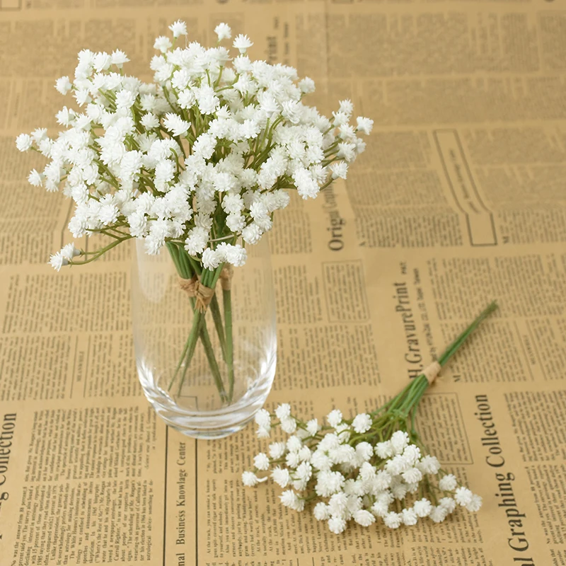 1/2Bundles 20cm Artificial Babysbreath Flowers White Gypsophila Bouquet Wedding Party Home Decoration Birthday Fake Floral Gifts