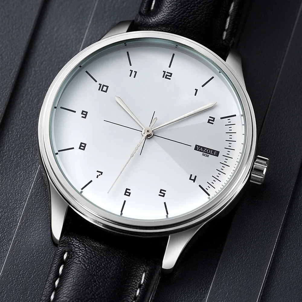 Top Brand YAZOLE Quartz Watches for Men Fashion Casual Leather Band Men's Watch Simple Business Male Wrist Clock Montre Homme