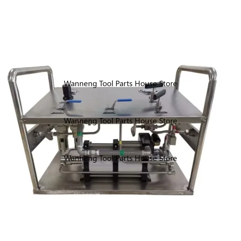 WS-2AT80 300-600 Bar High Flow Double Acting Air Driven Liquid Pump Unit With Gauges and Frame