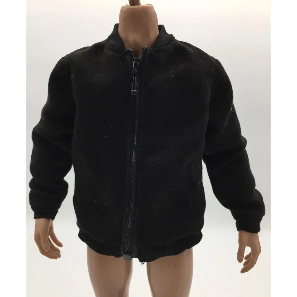 

Clothes Figures Scale 1 6 Mens Jacket Zip Up Black Outfit Cloth Accessories for 12 Inch Collectible Figure Body