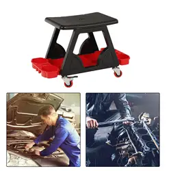 Workshop Creeper Seat with Tool Tray Storage Car Detailing Stool Chair for Car Cleaner Automotive Car Repair Vehicle Tools