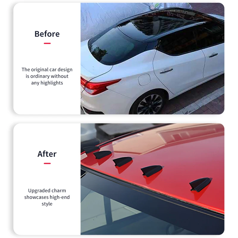 Car Universal Shark Fin Roof Decorative Antenna Aerials Carbon Fiber Look Stickers Exterior Parts Car Accessories