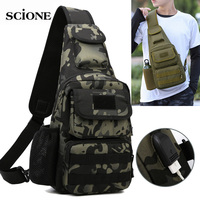 Fanny USB Chest Bag Camping Backpack Molle Bag Tactical Messenger Bags Belt Outdoor Hunting Assualt Sling Bag Fishing Climbing