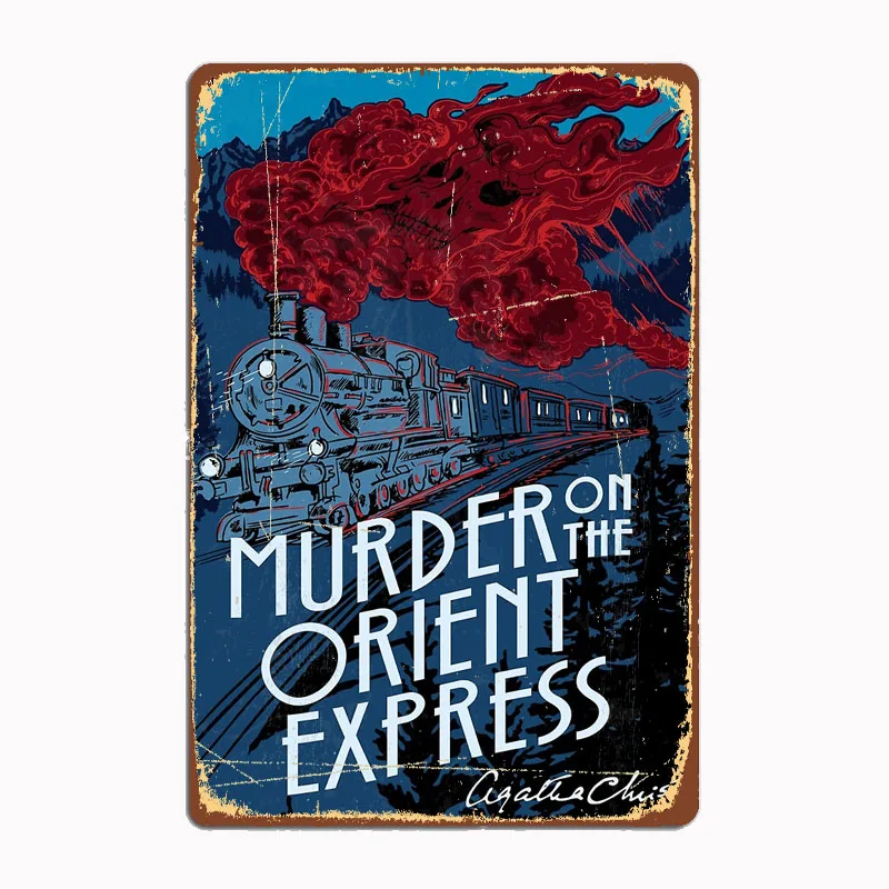 Murder on the Orient Express Poster Metal Tin Sign Truck Indoor and Outdoor Home Bar Coffee Kitchen Wall Decoration