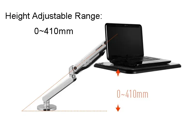 Super Quality Loctek W72 Full Motion 10-17" Laptop Mount Gas Spring Arm Sit-Stand Lifting Lapdesk Riser Notebook Holder Bracket