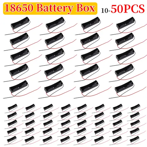 New Plastic 18650 Battery Storage Box Case 1 Slot Way DIY Batteries Clip Holder Container With Wire Lead For 18650 Battery ﻿