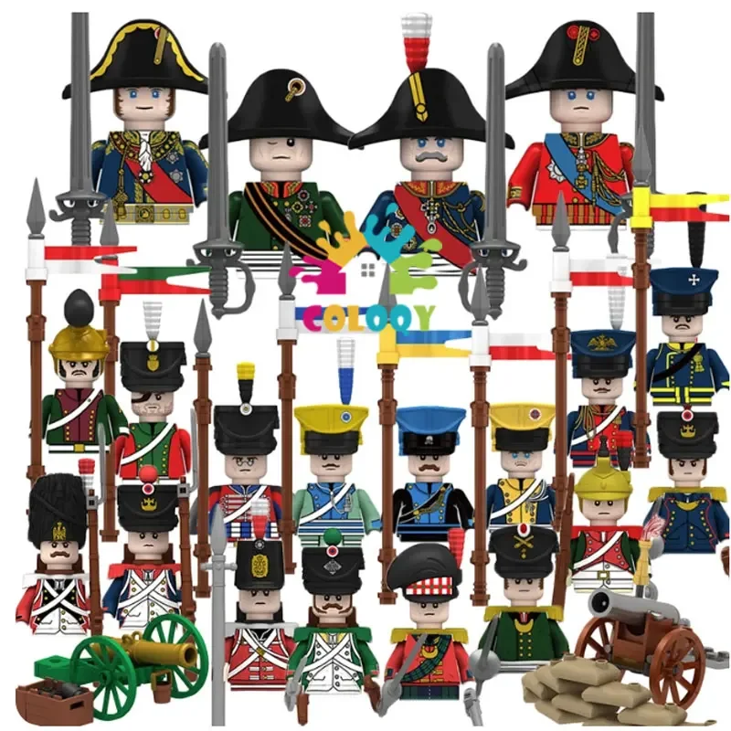 Kids Building Blocks Toy Medieval Napoleonic Military Empire Governor Navy Mini Dolls Wars Knights Marshal Duke Officer Weapon